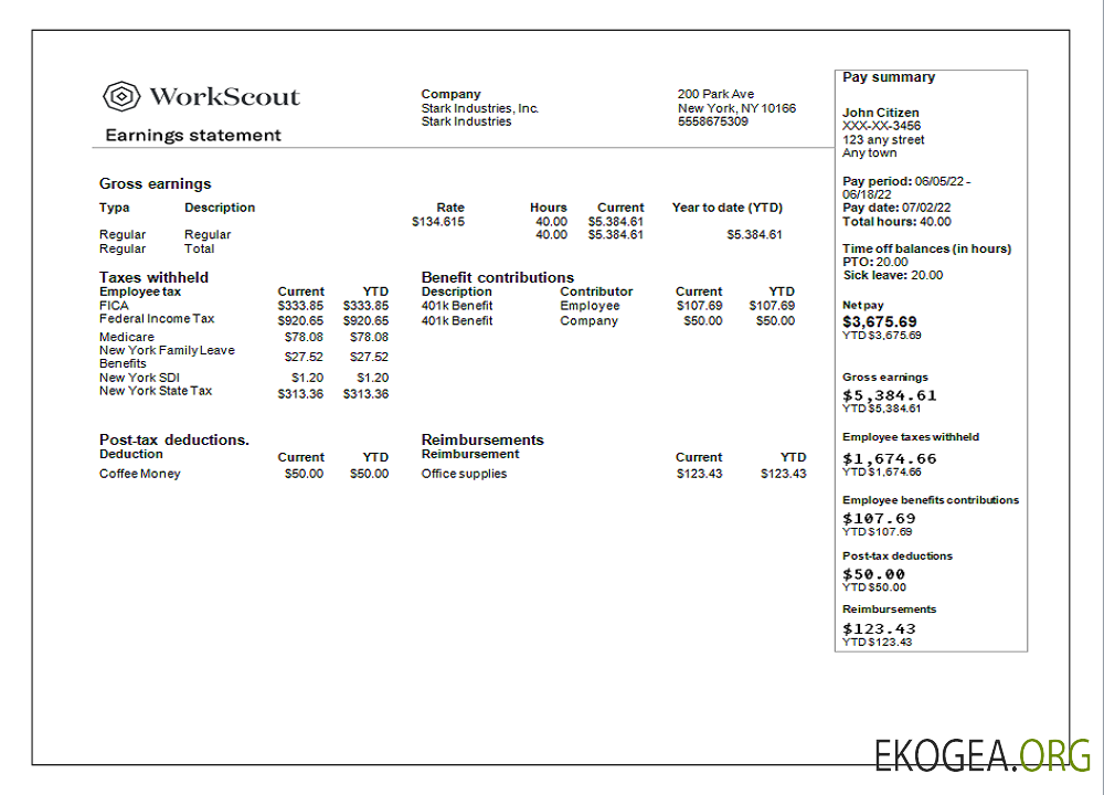 Modèle de déclaration de revenus d'une entreprise de technologies informatiques des États Unis au format Word et PDF